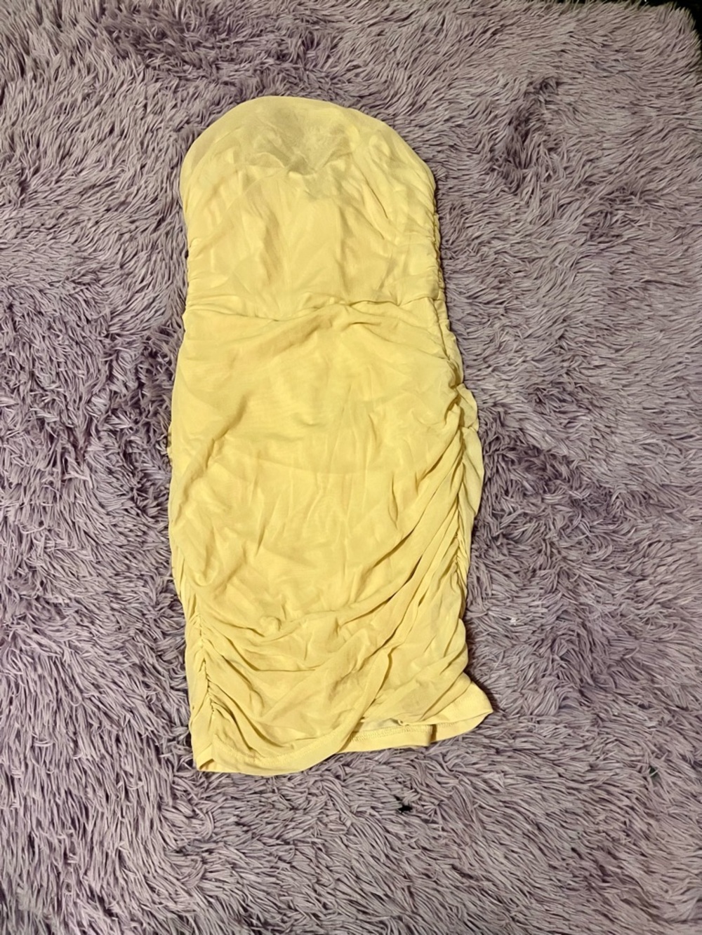 Strapless cream Ruched Women’s Dress